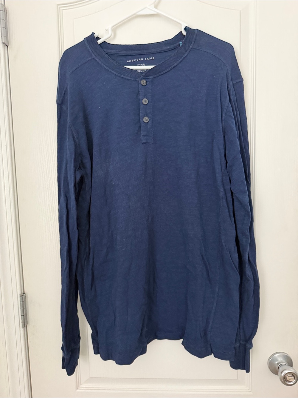 American Eagle Outfitters Navy Long-Sleeve Henley